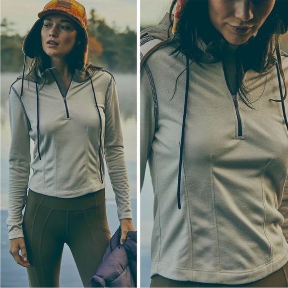 NWT Free People Movement Take A Leap Layer Long Sleeve Hooded Jacket Fleece Line - Picture 1 of 14